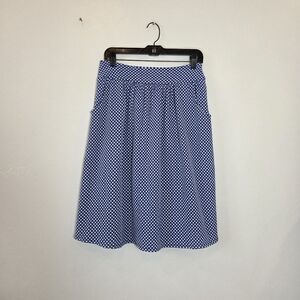 Vintage Jody California Blue Polka Dot Skirt Pockets Retro Modest Twee  Small
